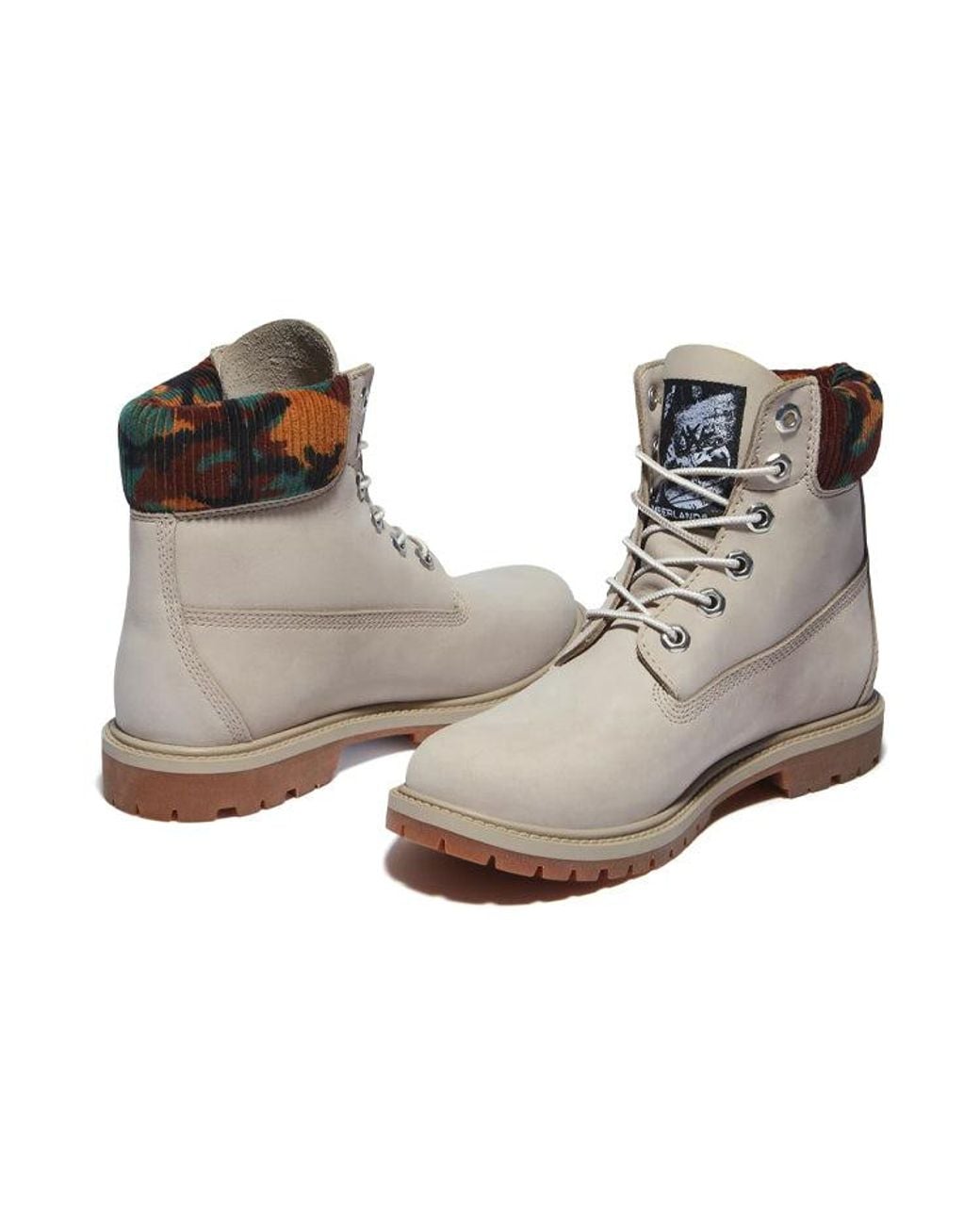 Timberland Gray (Wmns) Heritage Inch Waterproof Boots Nubuck With Camo'