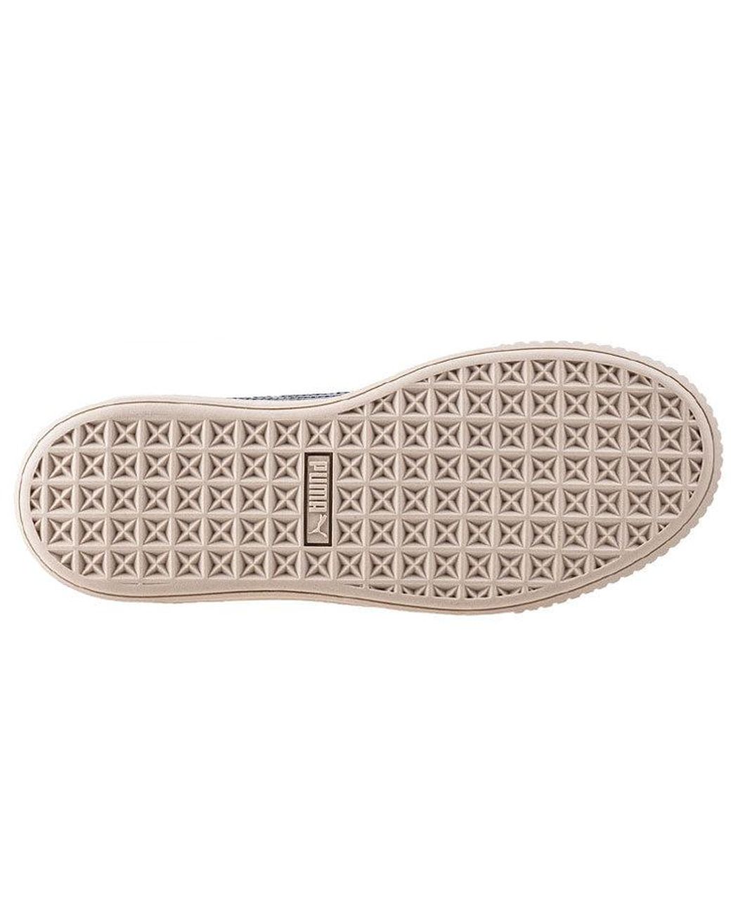 PUMA Blue (Wmns) Basket Platform Patent Marshmallow