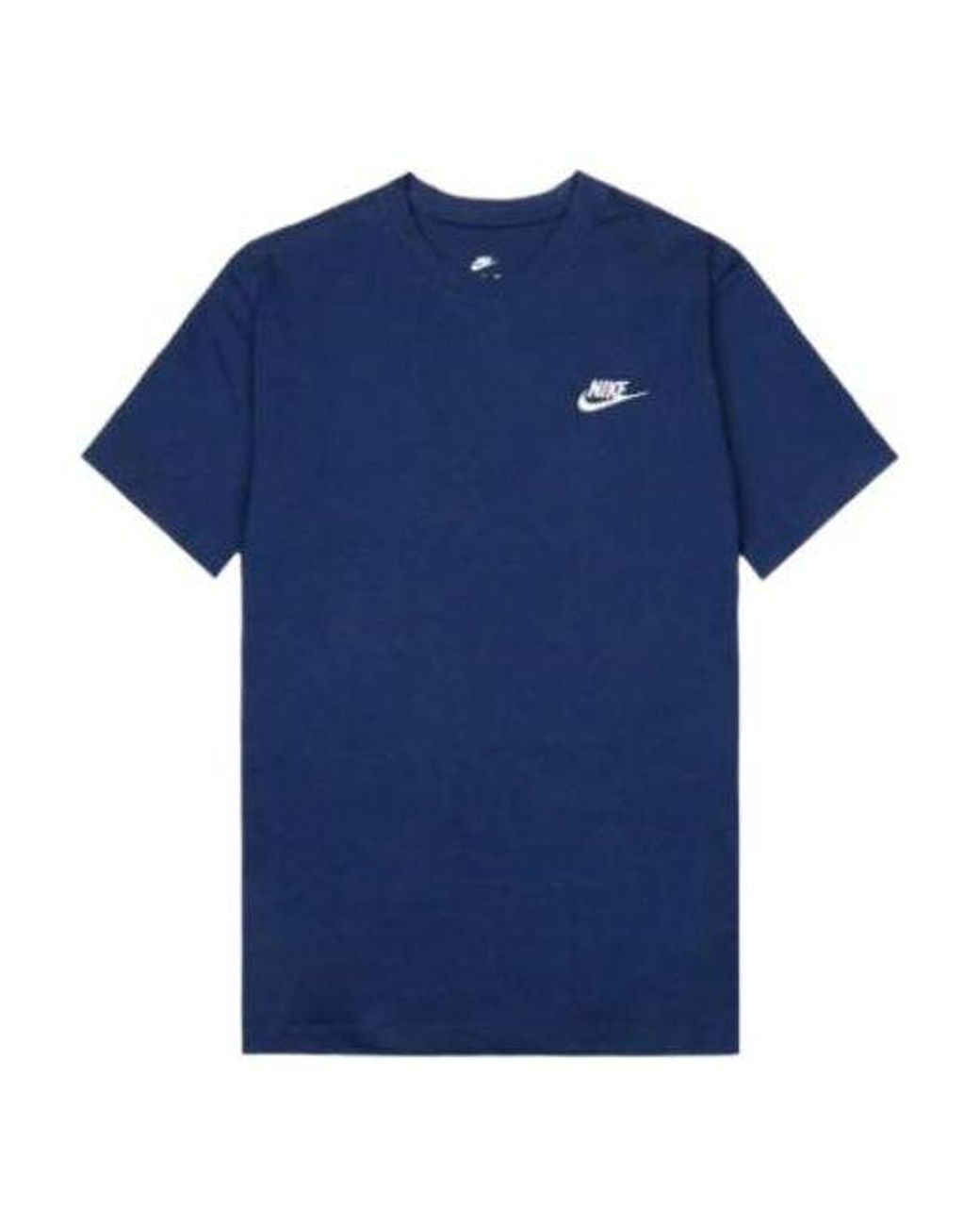 Nike Blue Embroidered Small Round Neck Short Sleeve Deep T-Shirt for men