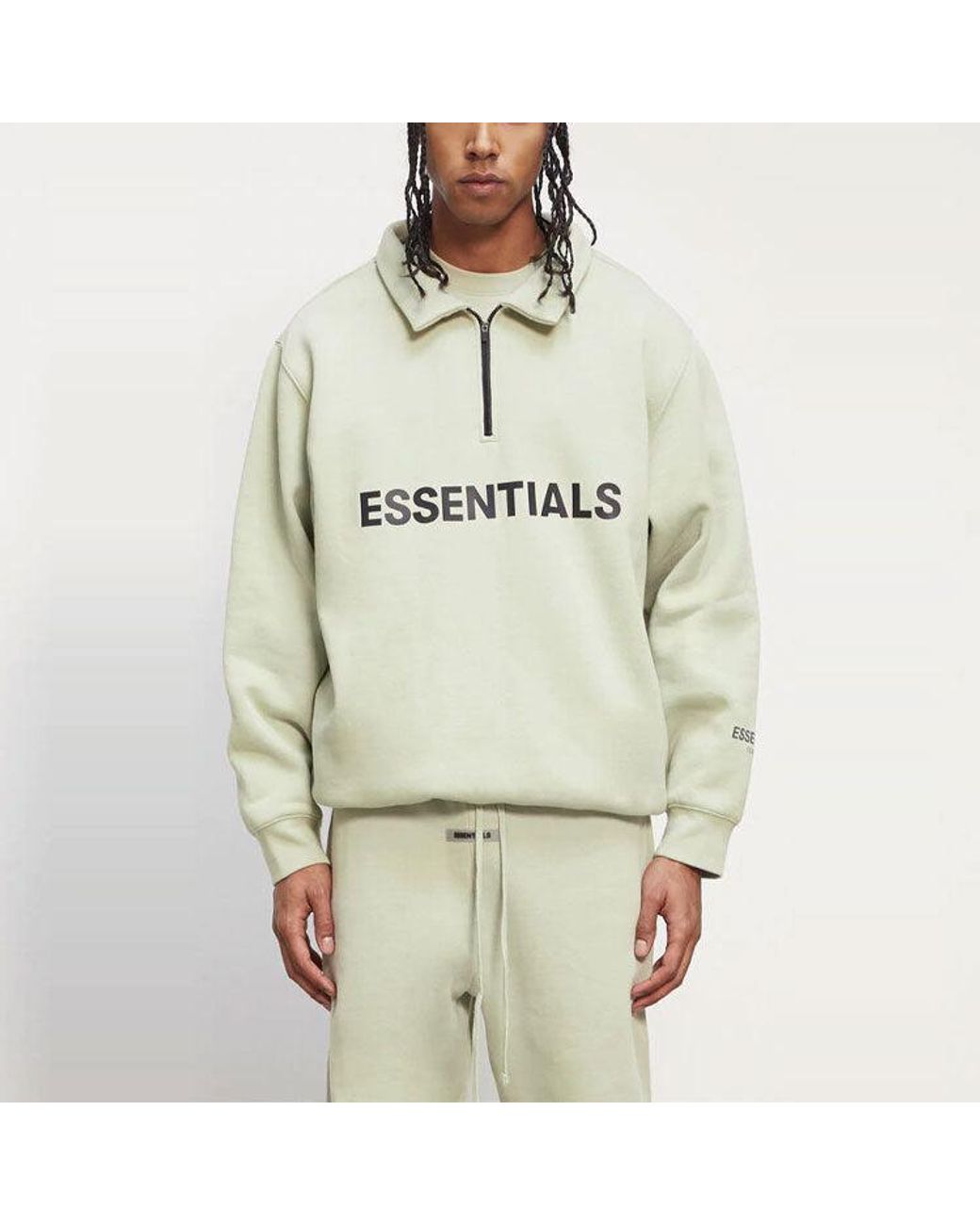 Fear Of God White Fw20 Half Zip Sweatshirt 'Sage' for men