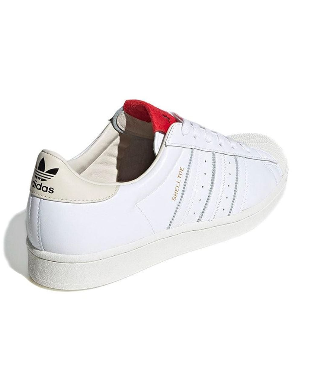 Adidas White 424 X Superstar Shell Toe Scarlet' for men