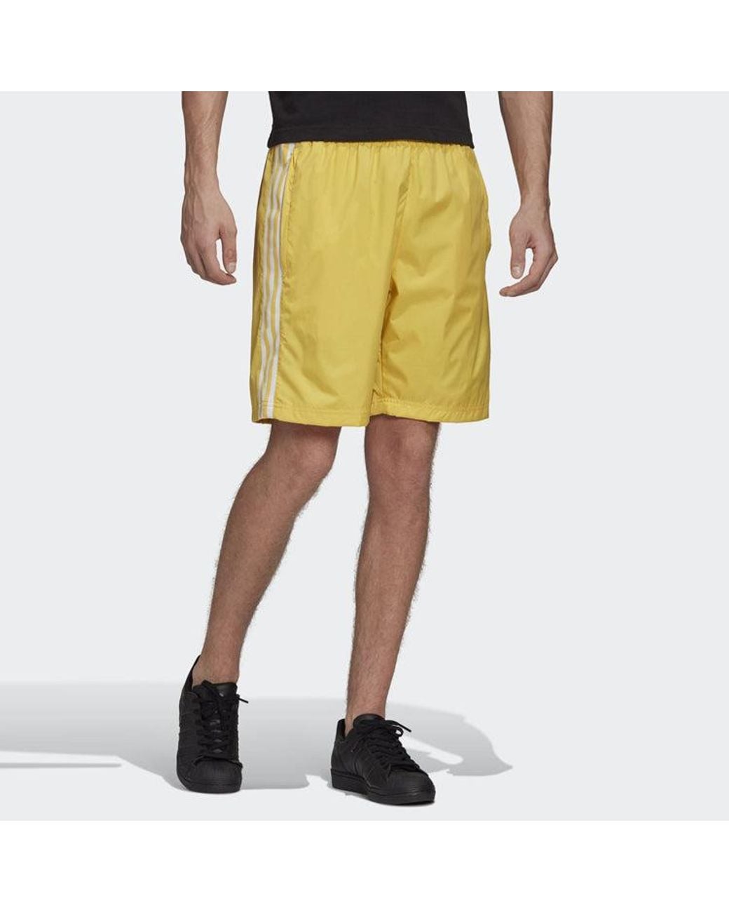 Adidas Yellow Originals Ripstop Ts Sports Shorts for men