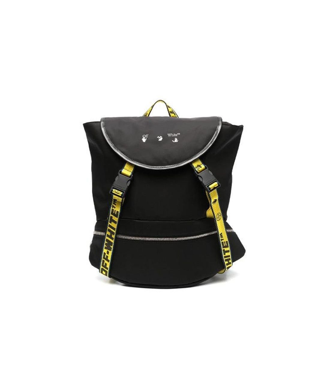 Off-White c/o Virgil Abloh 21 Logo Printing Series Unctional Backpack  Schoolbag Black for Men