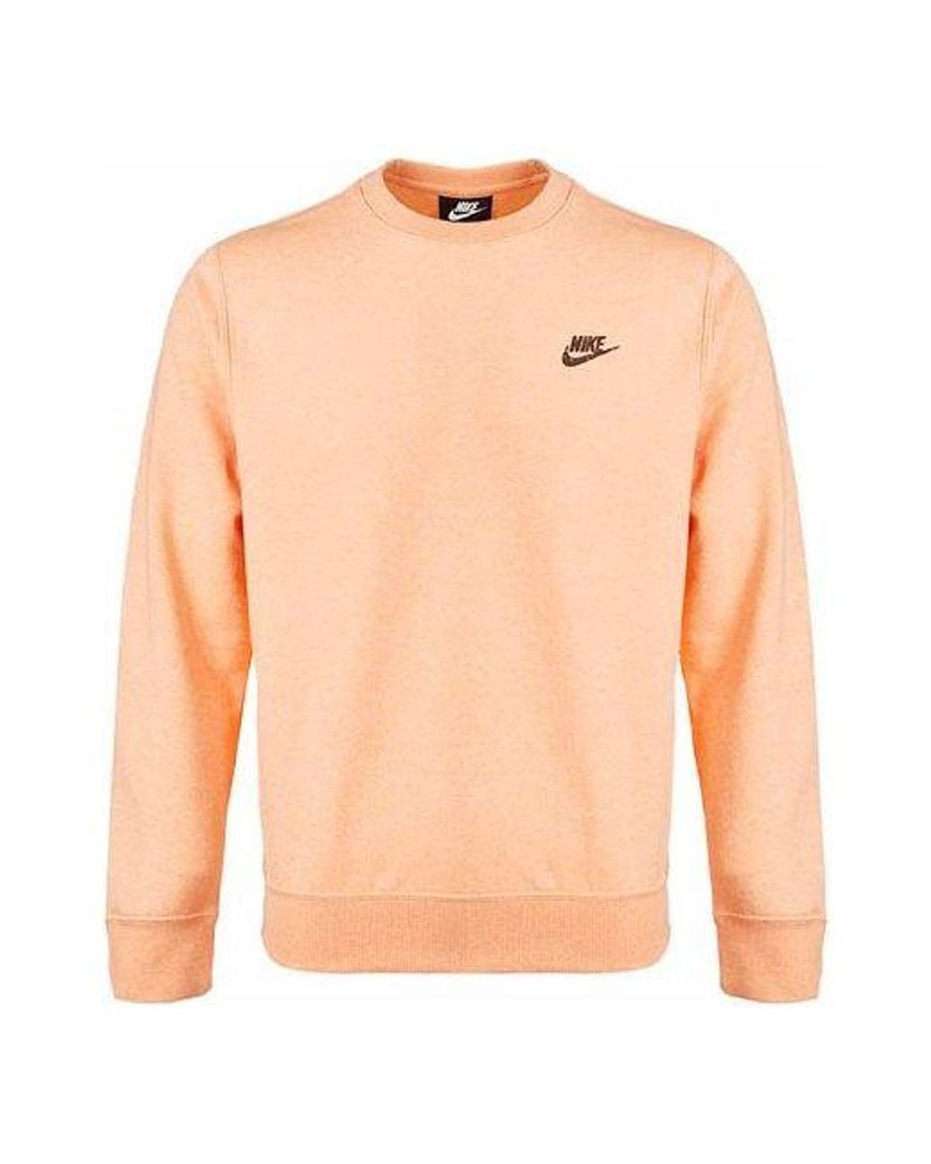 Nike Orange Sportswear Alphabet Logo Round Neck Long Sleeves Apricot for men