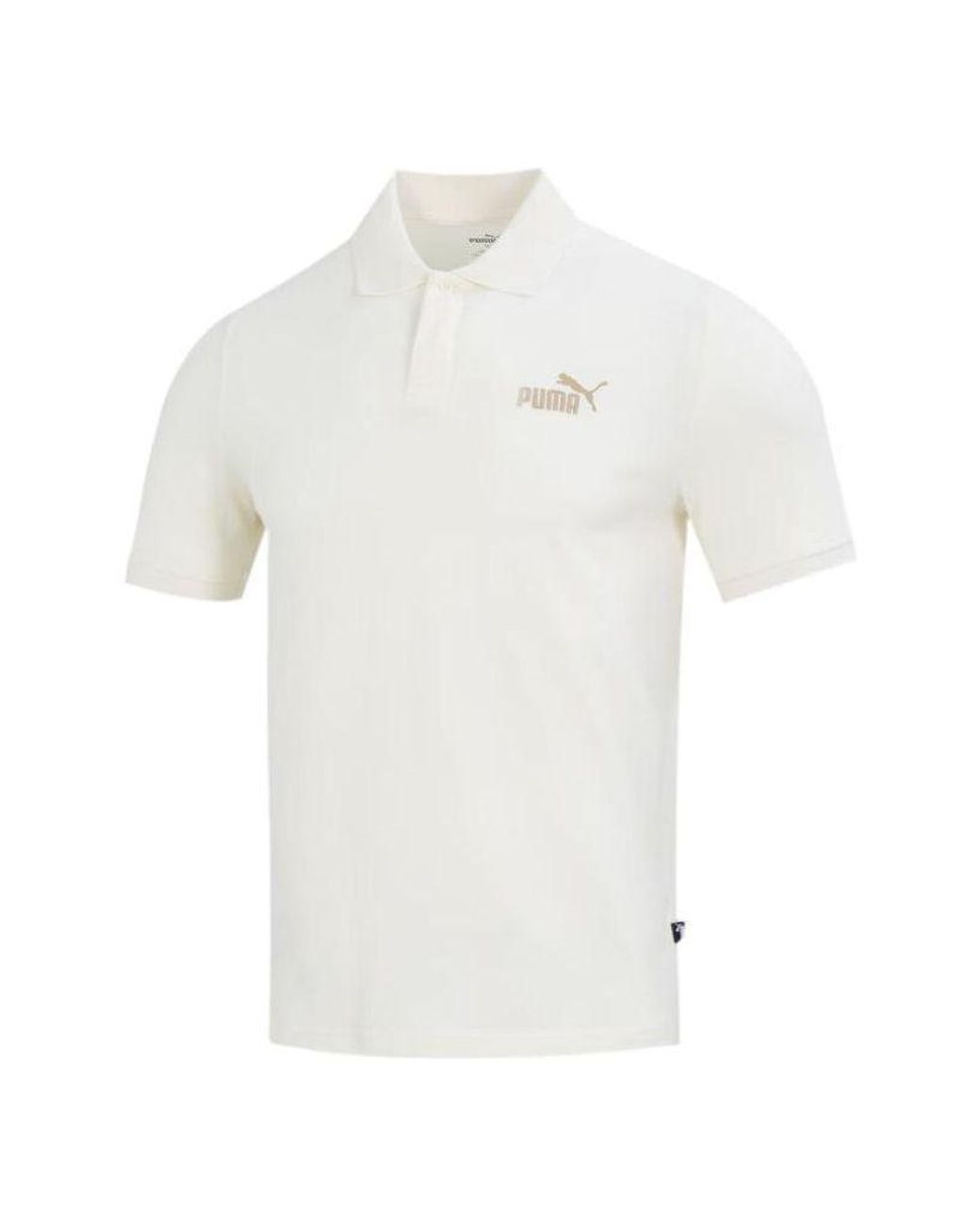 PUMA White Essential Pique Polo for men