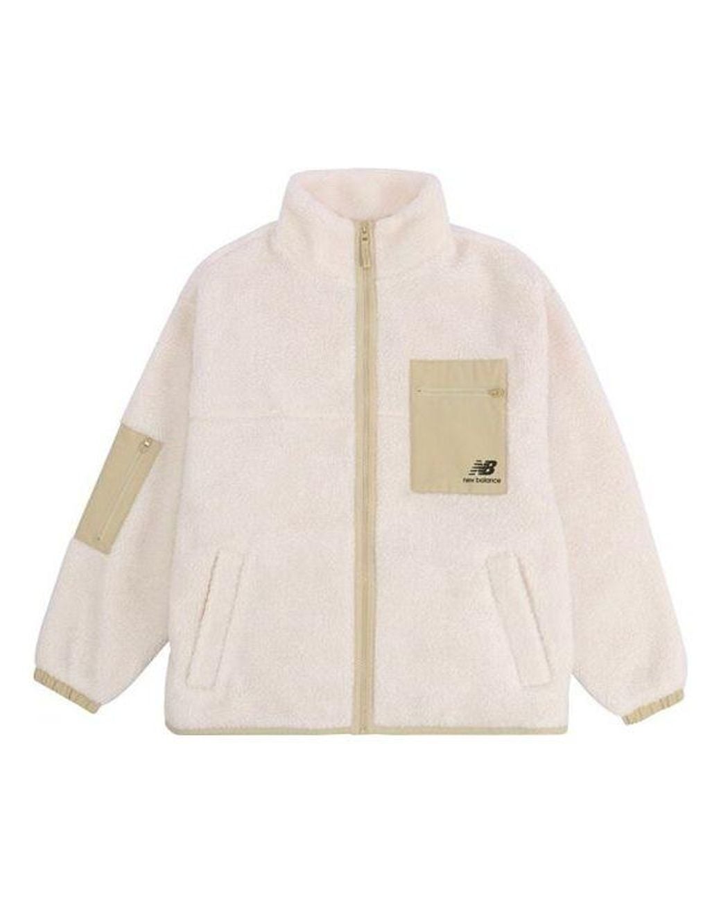 New Balance Natural (Wmns) Splicing Retro Stand Collar Knit Lamb's Wool Short Jacket