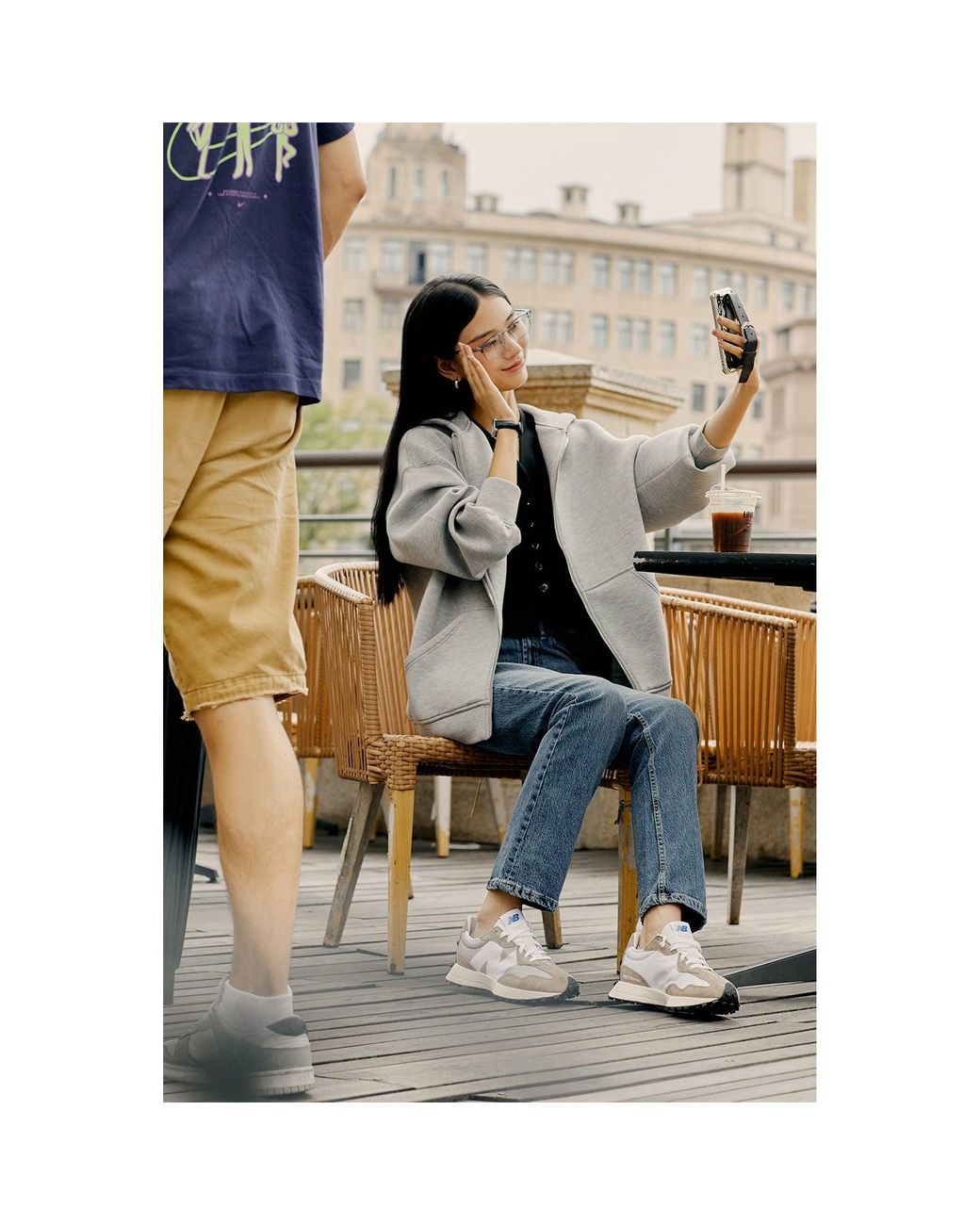 New Balance White 327 'Mushroom' for men