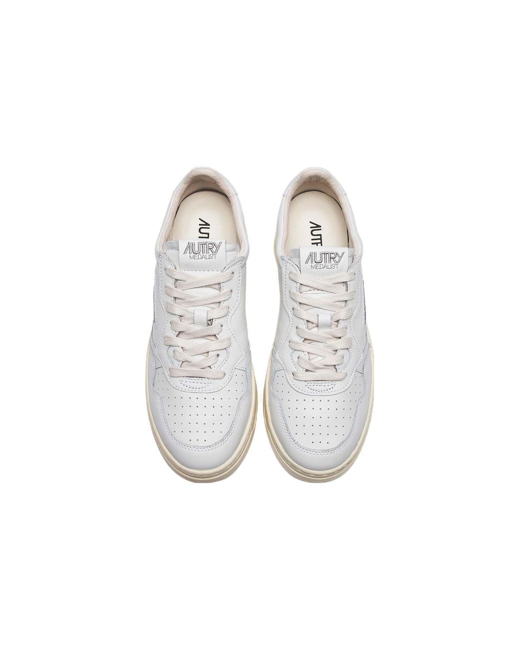 Autry White (Wmns) Medalist Leather Low Lettering 'We Are Action People