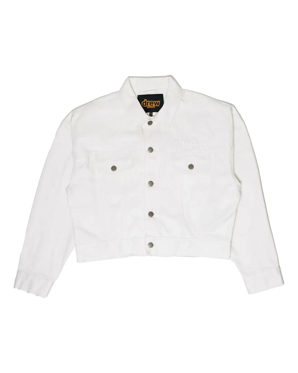 Drew House White Cropped Selvedge Trucker Jacket for men