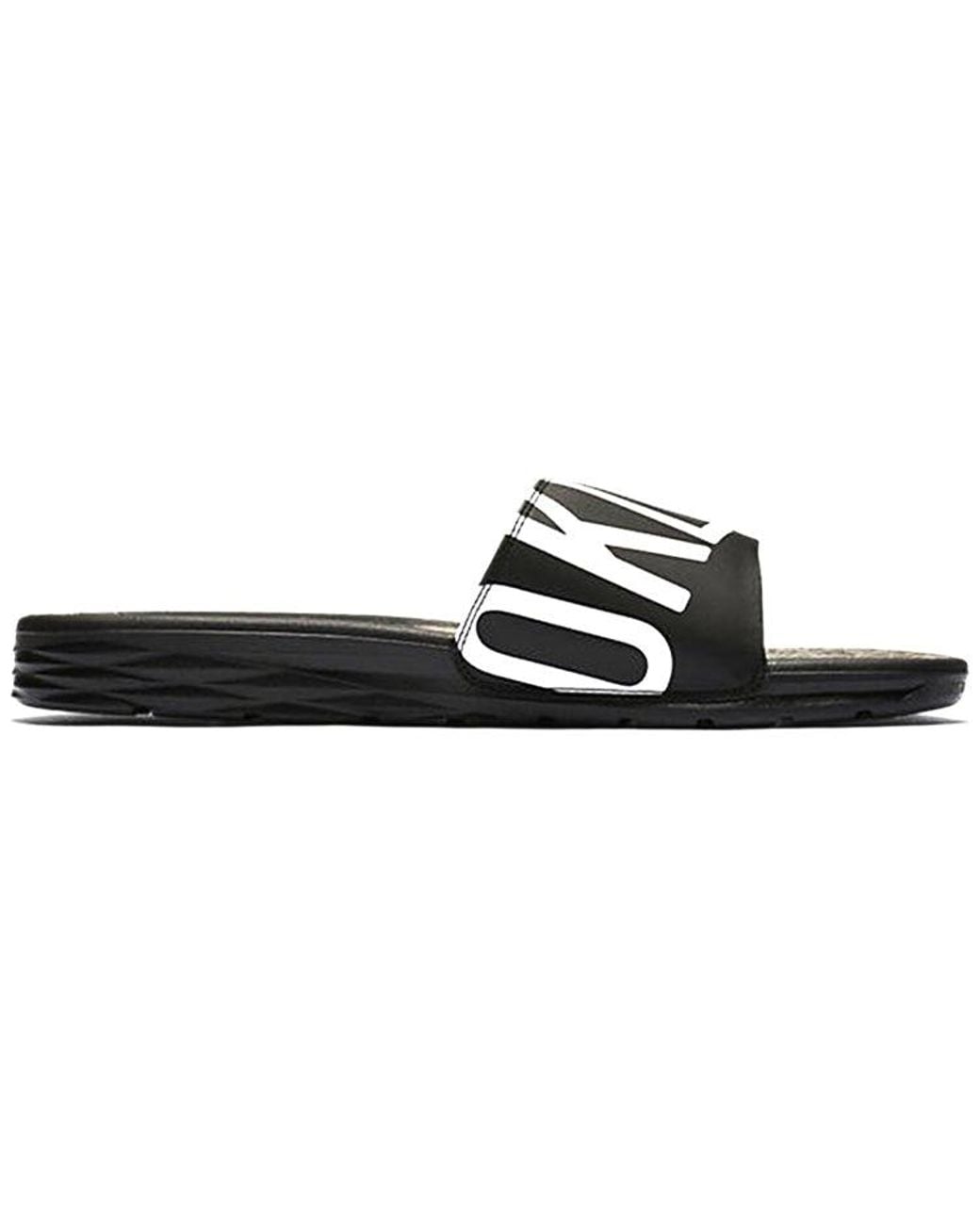 Nike Black Benassi Solarsoft Nba Slide 'Brooklyn' for men