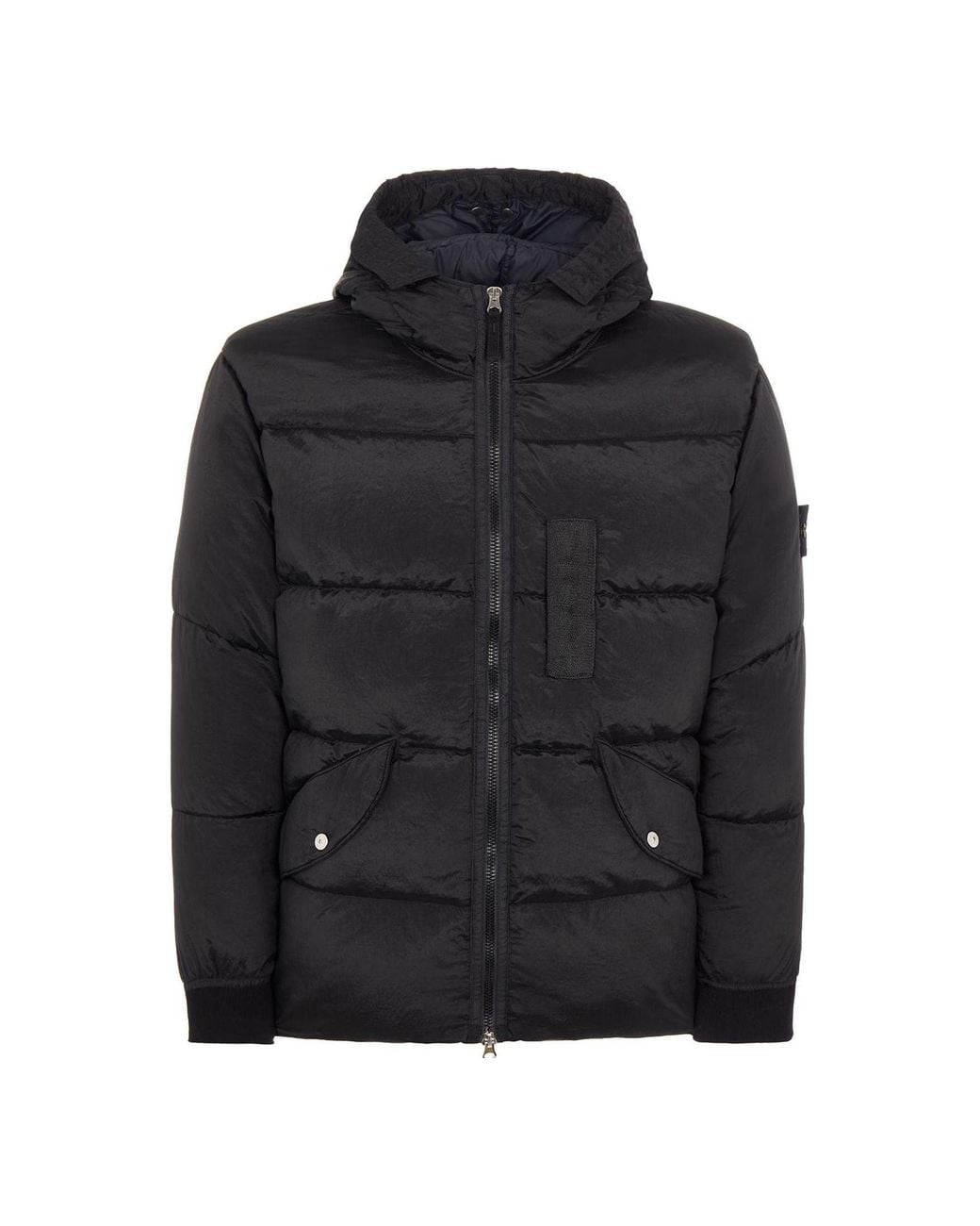 Stone Island Black Nylon Metal Hooded Down Jacket for men
