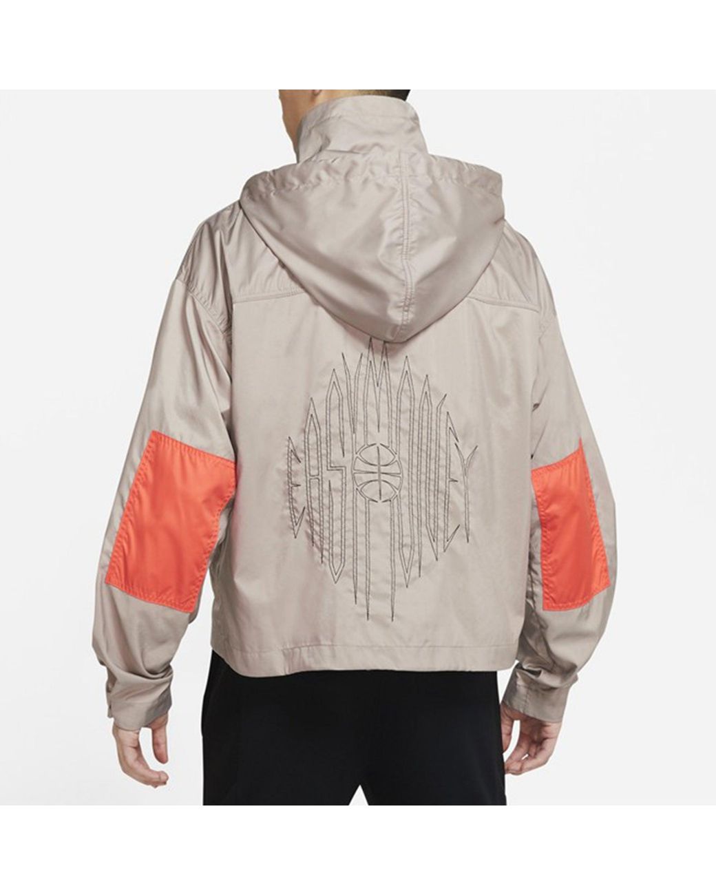 Nike Gray Kd Swoosh Embroidered Pattern Woven Basketball Jacket for men