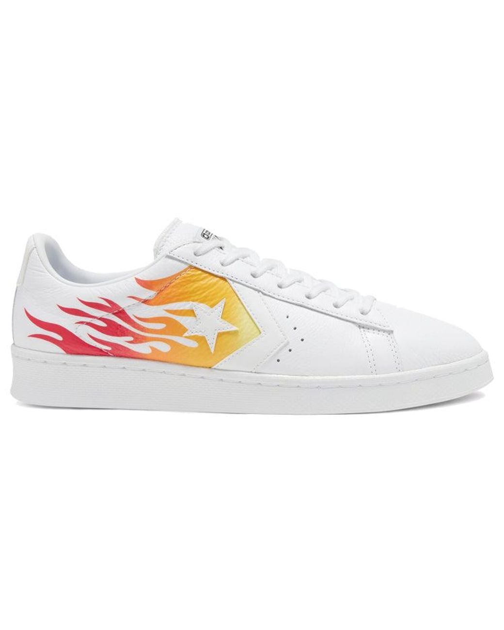 Converse White Pro Leather Low 'Archival Flame Print' for men