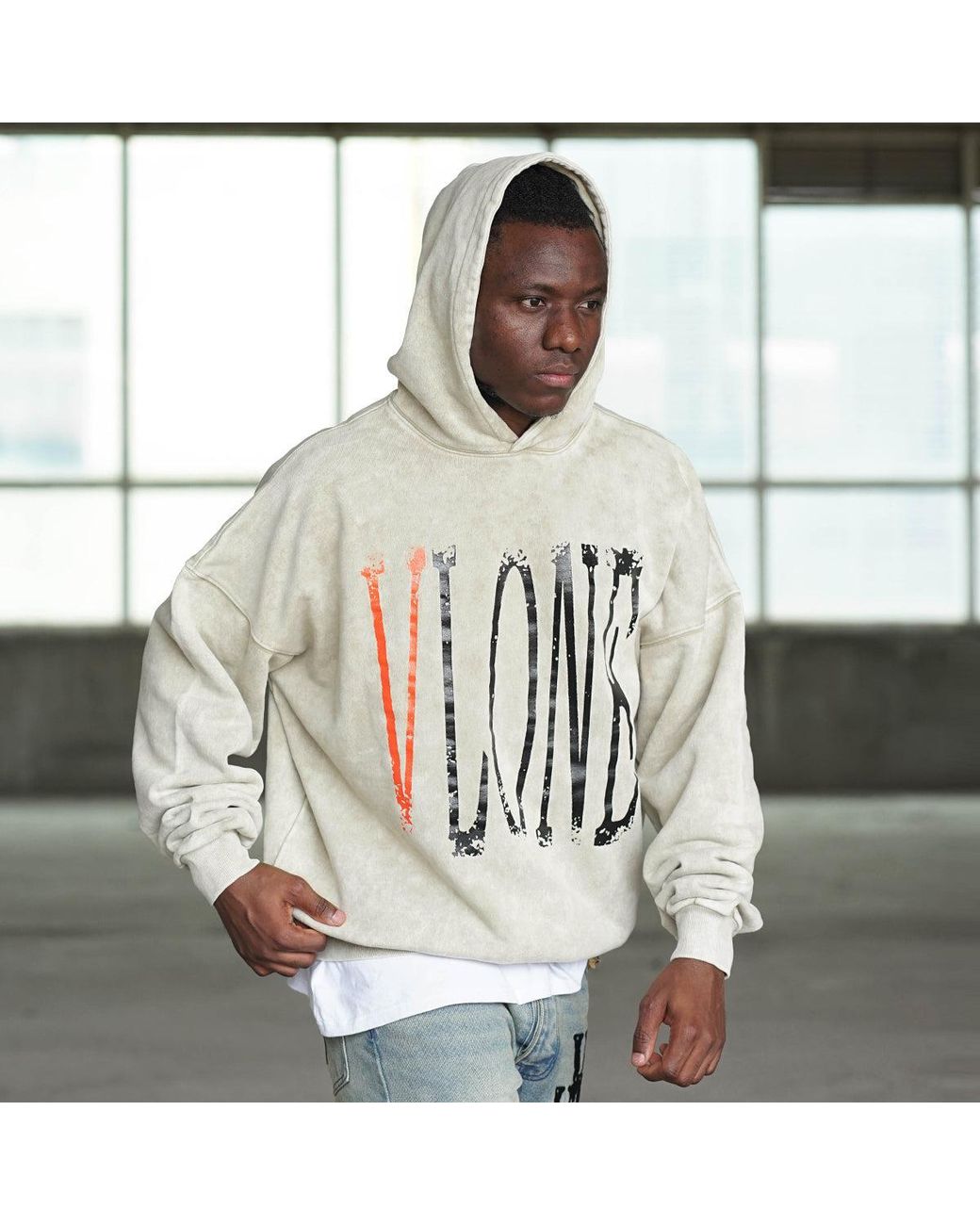 Vlone(GOAT) White Live Alone Die Alone Hoodie 'Wheat' for men
