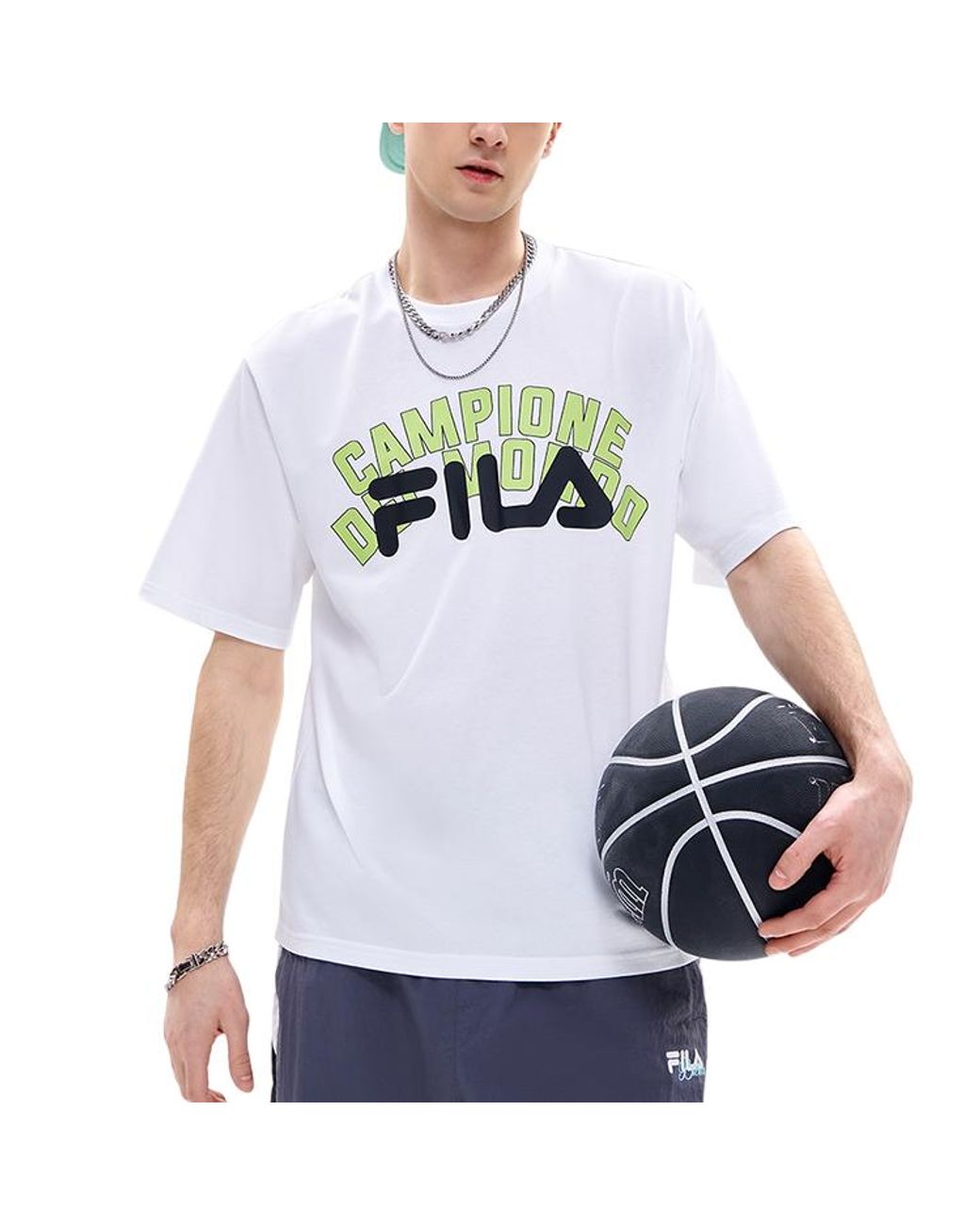 Fila White Basketball Tee for men