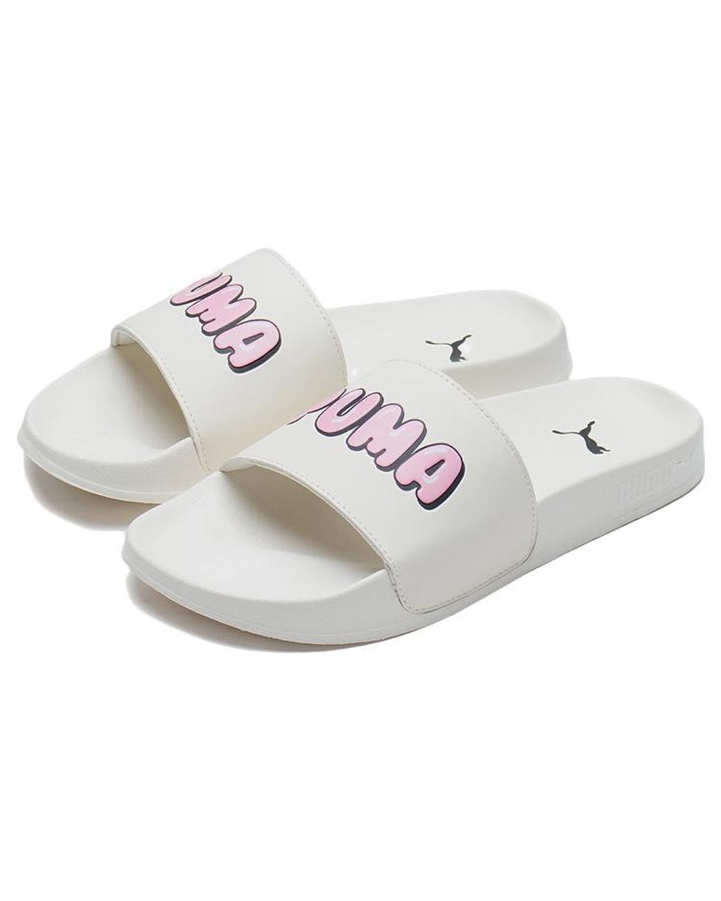PUMA White Leadcat 2.0 Logo Slide