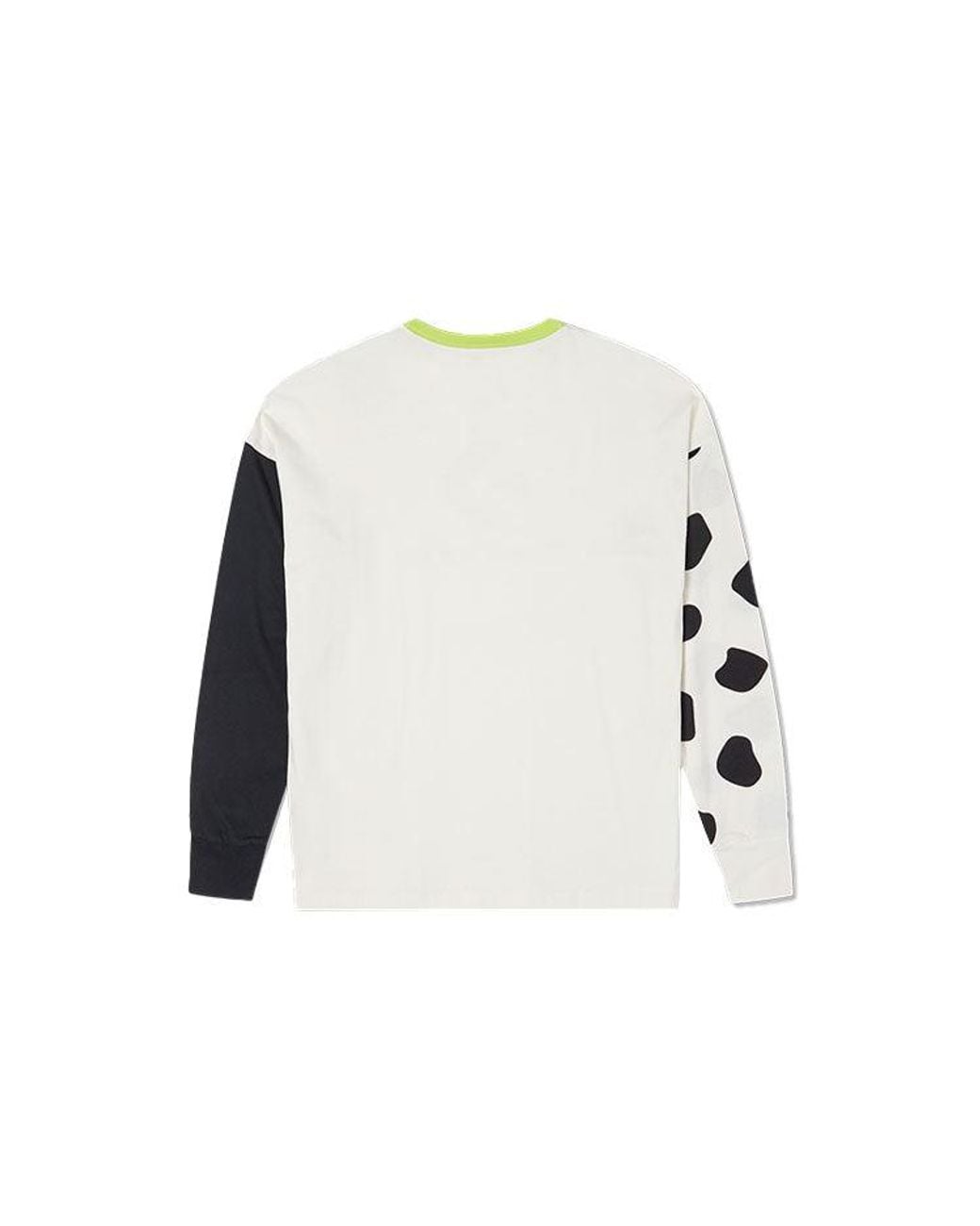 Converse White (Wmns) Large Logo Printing Splicing Contrasting Colors Loose Round Neck Long Sleeves T-Shirt