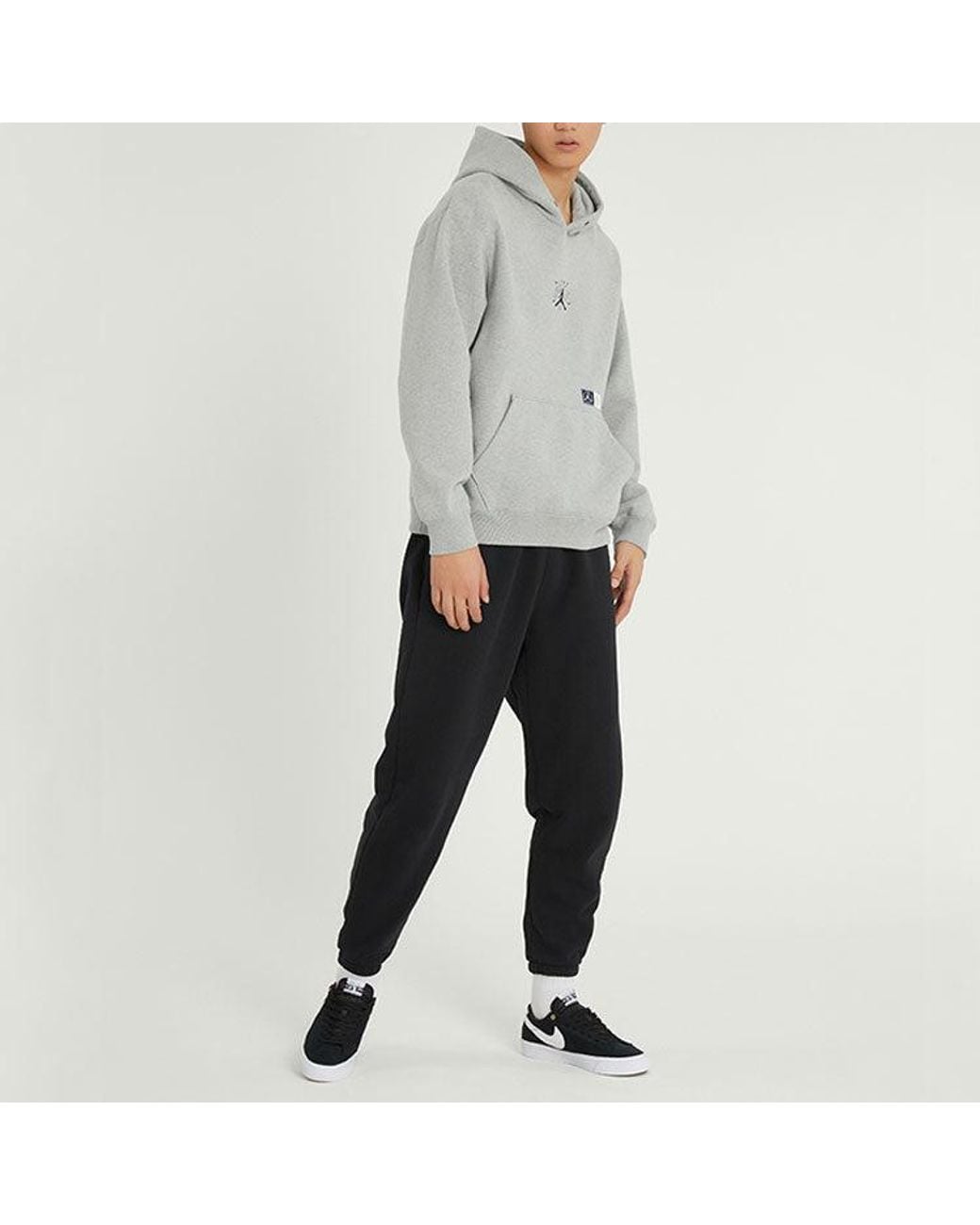 Nike Black J Cny Pant New Year's Edition Logo Embroidered Knit Bundle Feet Sports Pants/Trousers/Joggers for men