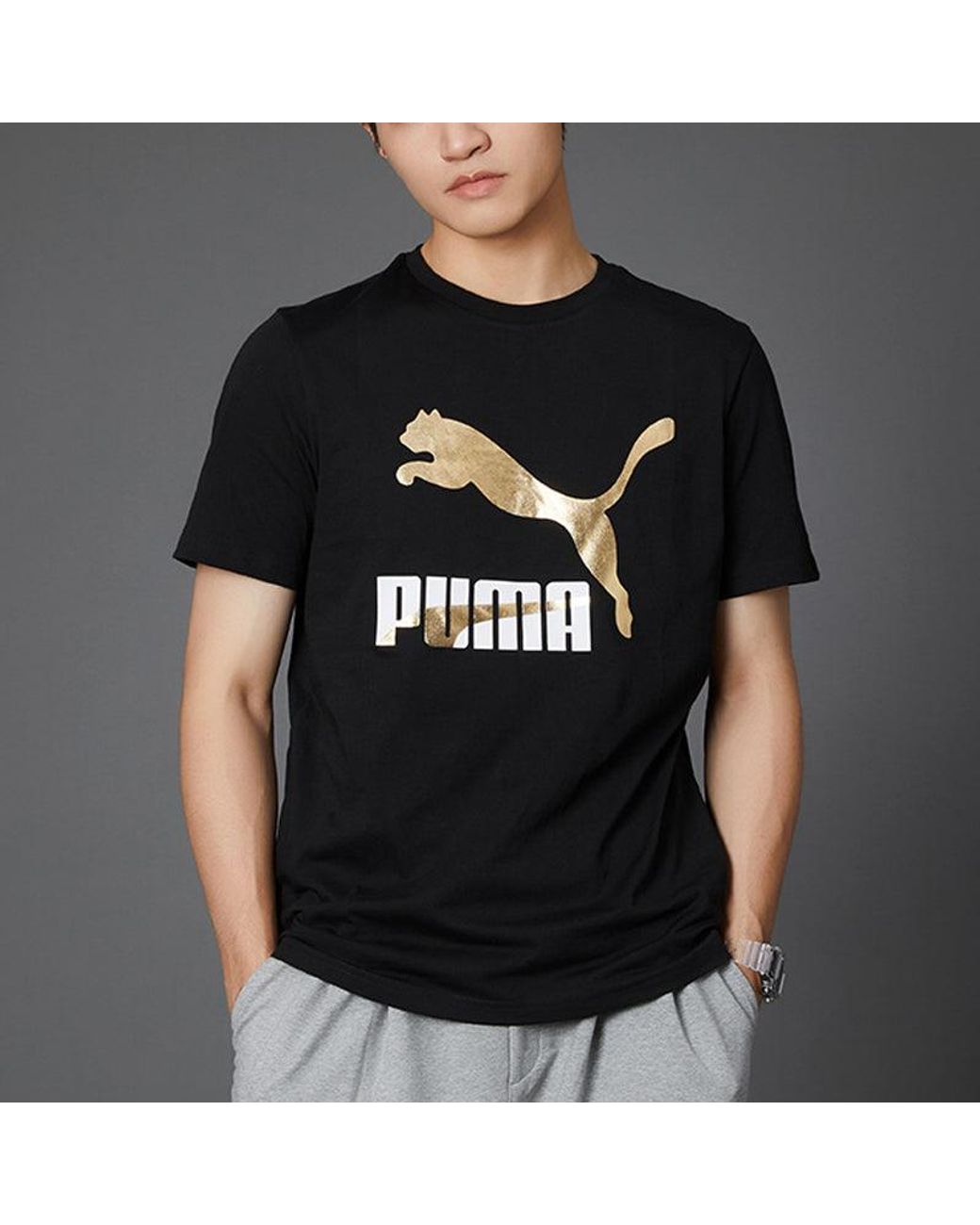 PUMA Black Classics Logo T-Shirt for men