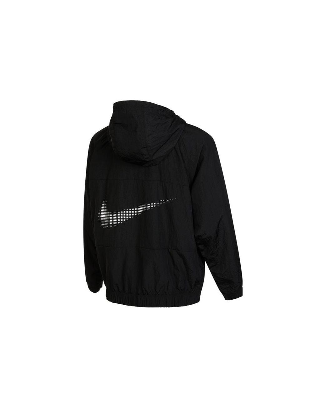 Nike Black Alphabet Logo Printing Woven Hooded Jacket Autumn for men