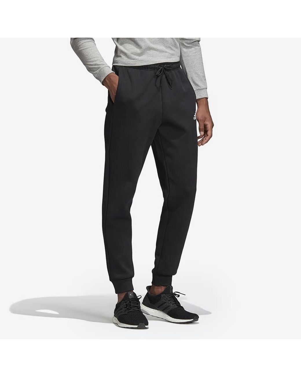 Adidas Black Mh Plain Pnt Sports Knit Long Pants for men