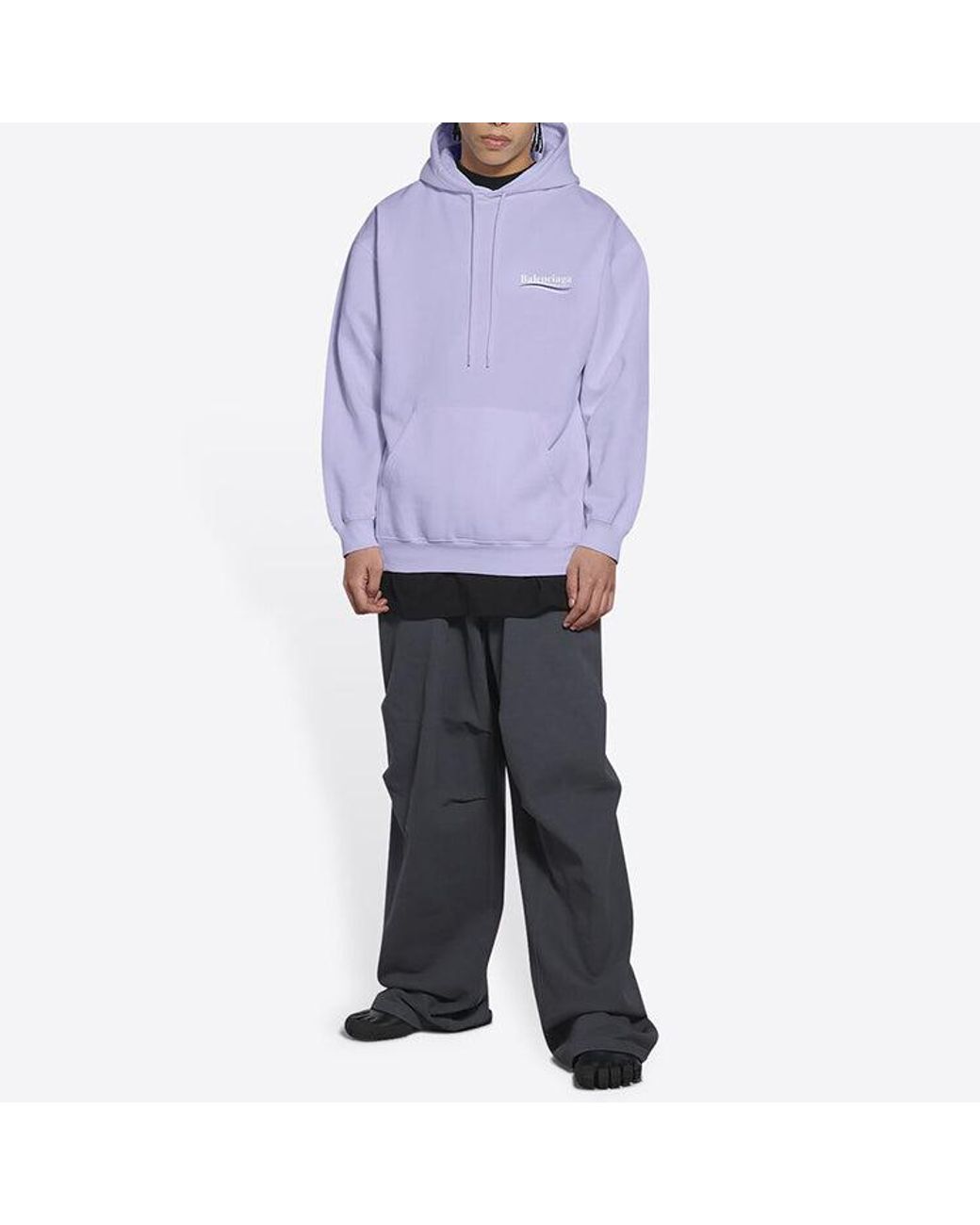Balenciaga Purple Political Campaign Hoodie Medium Fit for men