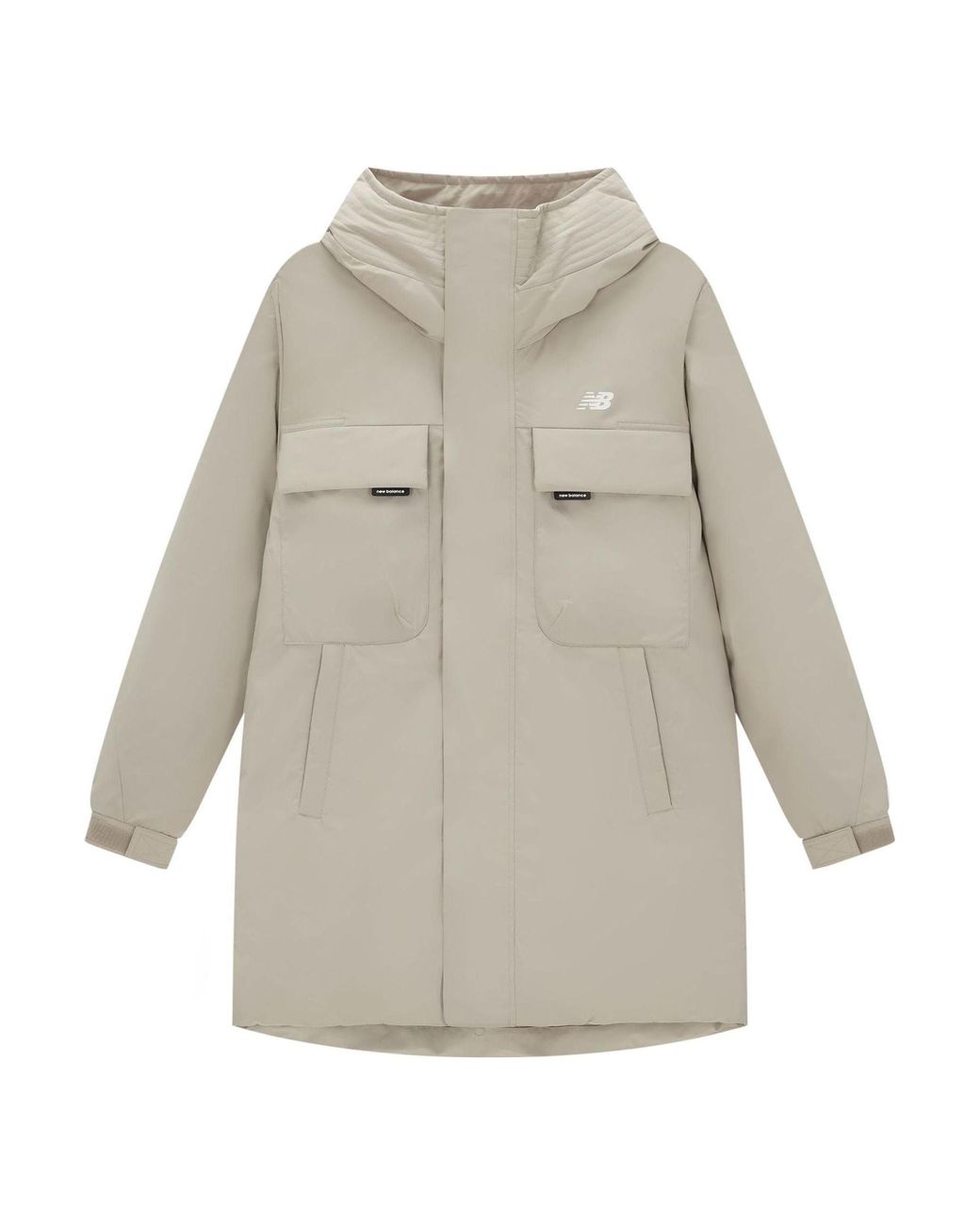 New Balance Gray Warm Down Cargo Jacket for men