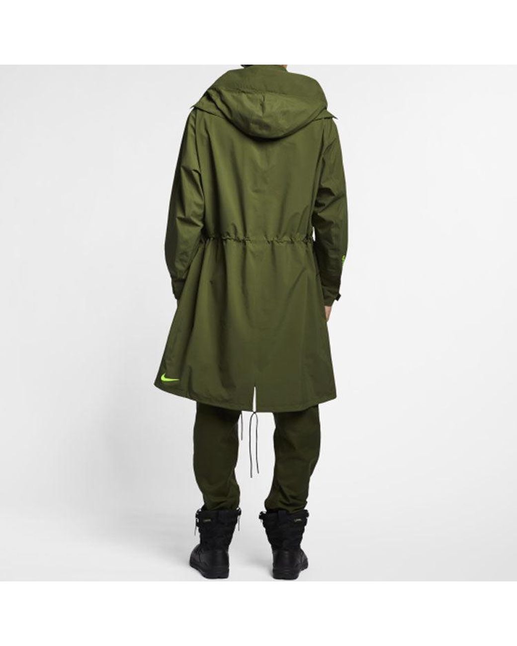 Nike Lab Acg Gore-tex Casual Hooded Long Jacket Olive in Green for