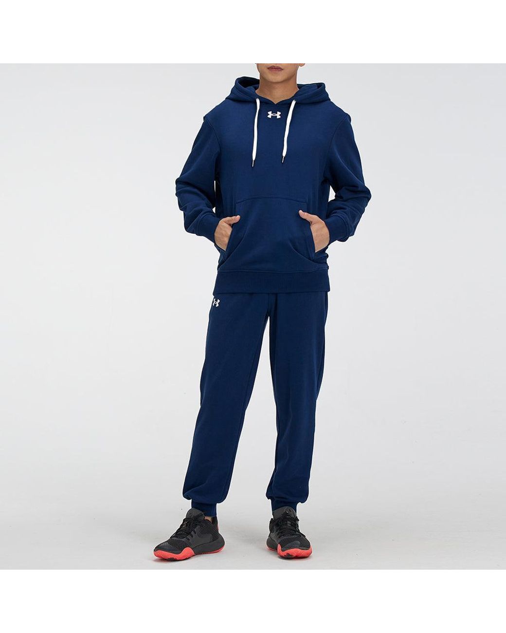 Under Armour Blue Hustle Fleece Hoodie 'College' for men