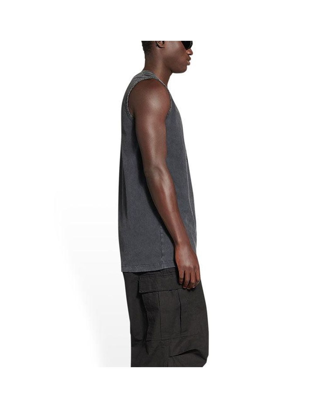 Balenciaga Gray Property Loose Tank Top 'Washed' for men