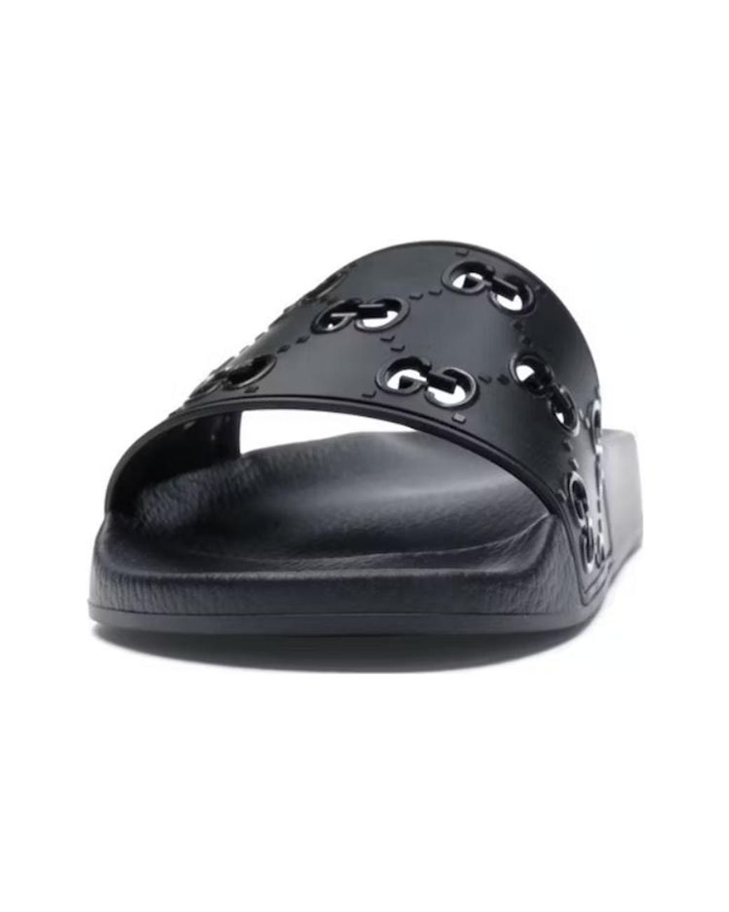 Gucci Blue Rubber Gg Slide for men