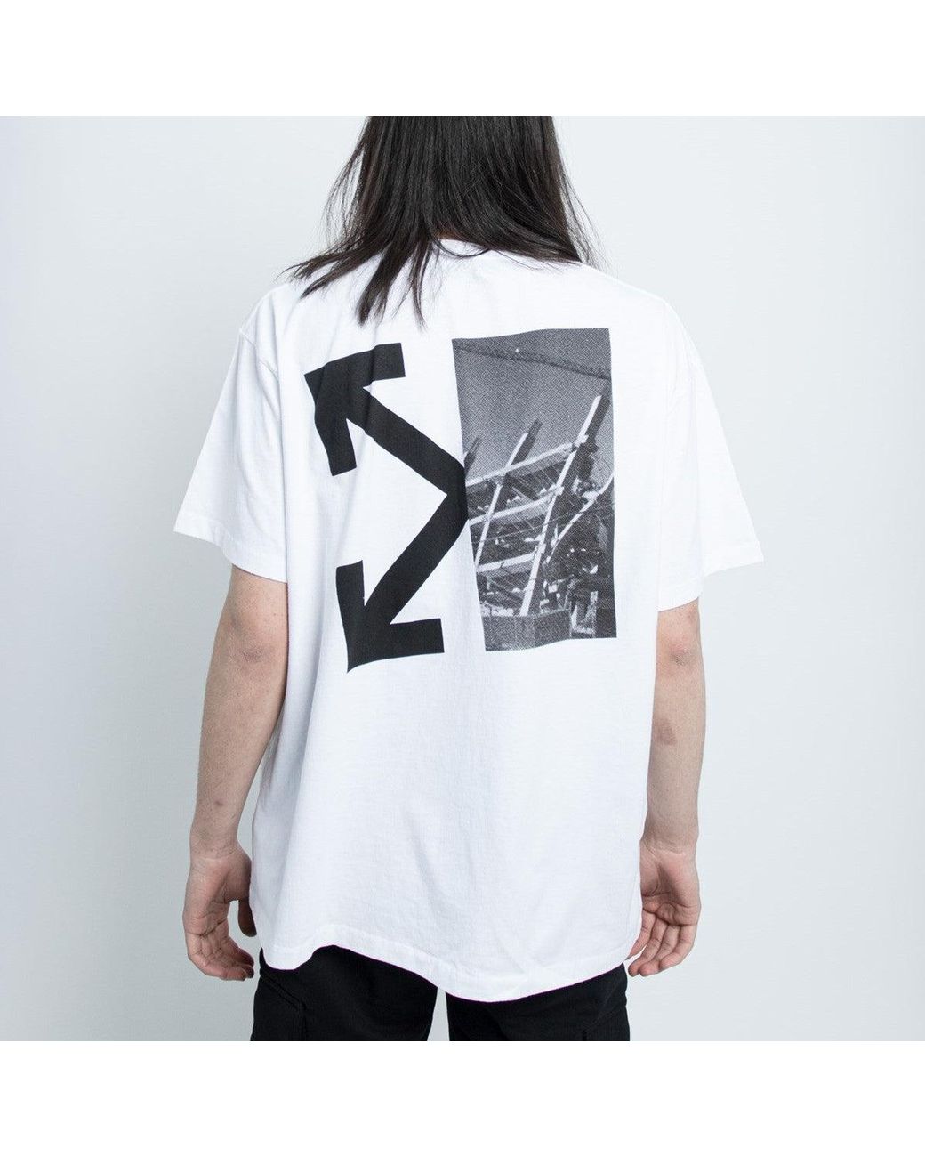 OFF-WHITE SPLITTED ARROWS OVER MOCK TEE オフホワイト スプリット
