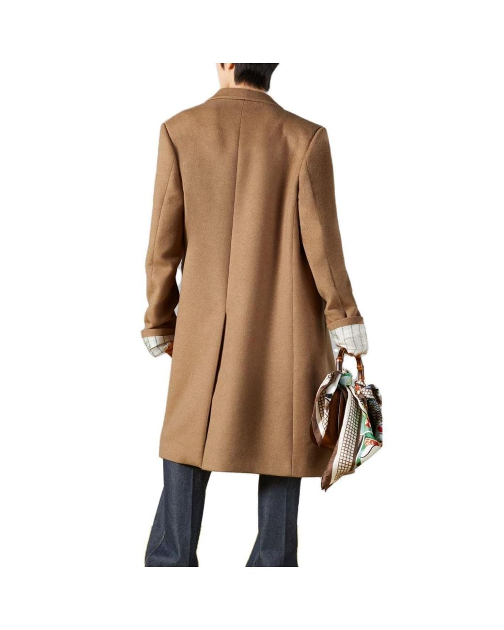 Gucci Brown Camelhair Coat With Cities Label 'Light' for men