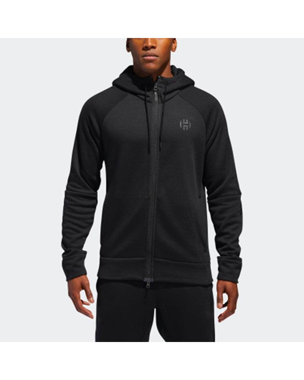 Adidas Black Hrdn Cml Shter Basketball Sports Hooded Jacket for men