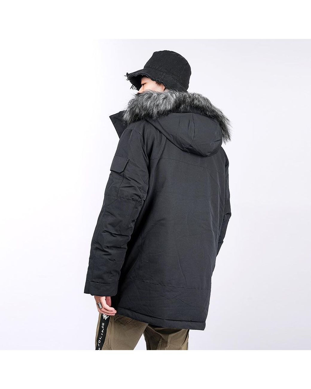 New Balance Blue Warm Long Down Jacket for men