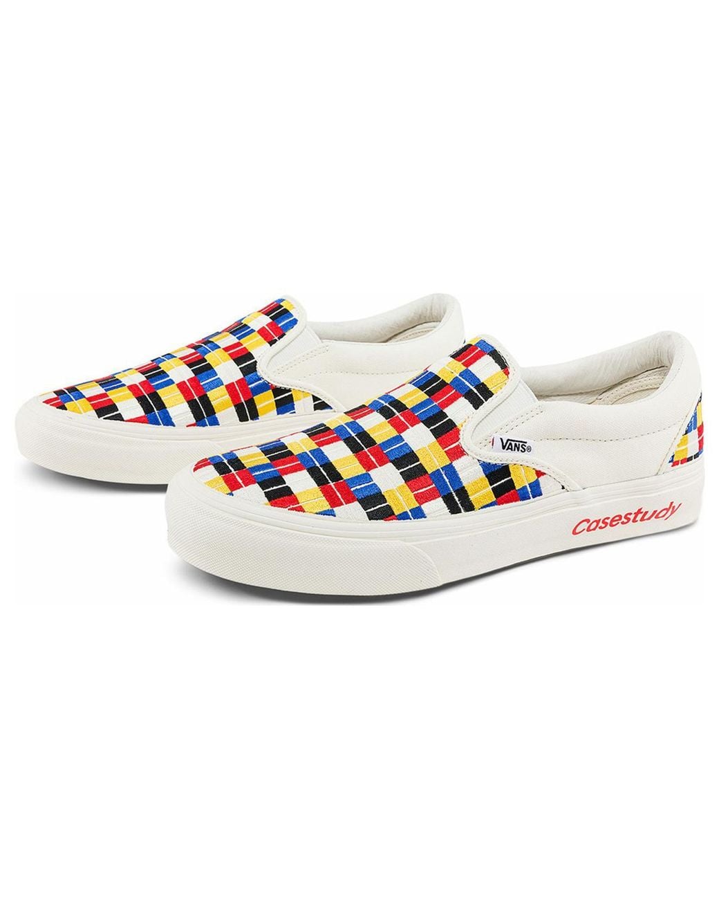 Vans White Classic Slip-On Vlt Lx X Casestudy 'Multi Cherkered' for men