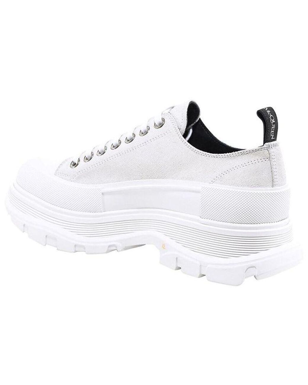 McQueen White Tread Slick Lace-Up for men