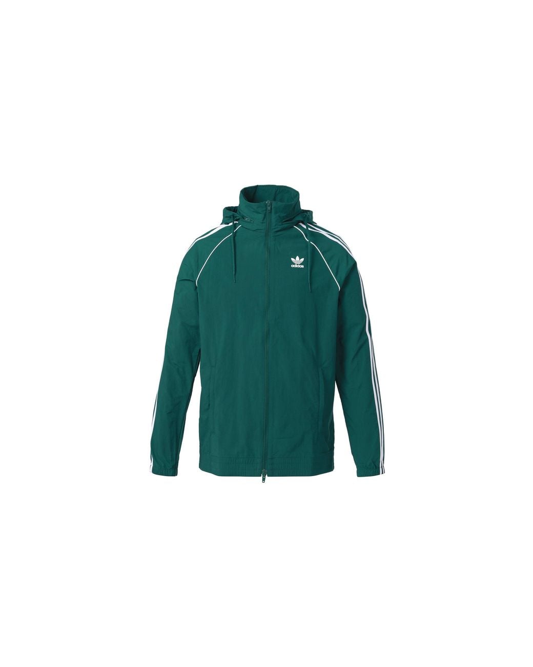 Adidas Green Originals Logo Colorblock Stripe Sports Jacket for men