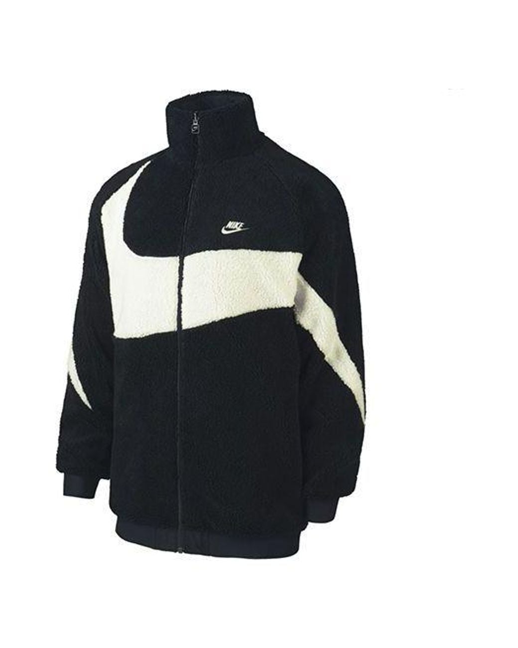 Nike Black Big Swoosh Reversible Boa Jacket Asia Sizing for men