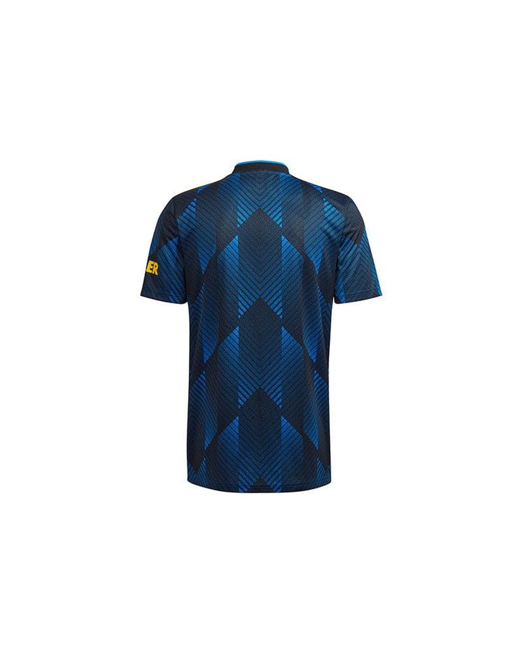 Adidas Blue Manchester United 21/22 Third Jersey 'Glow' for men