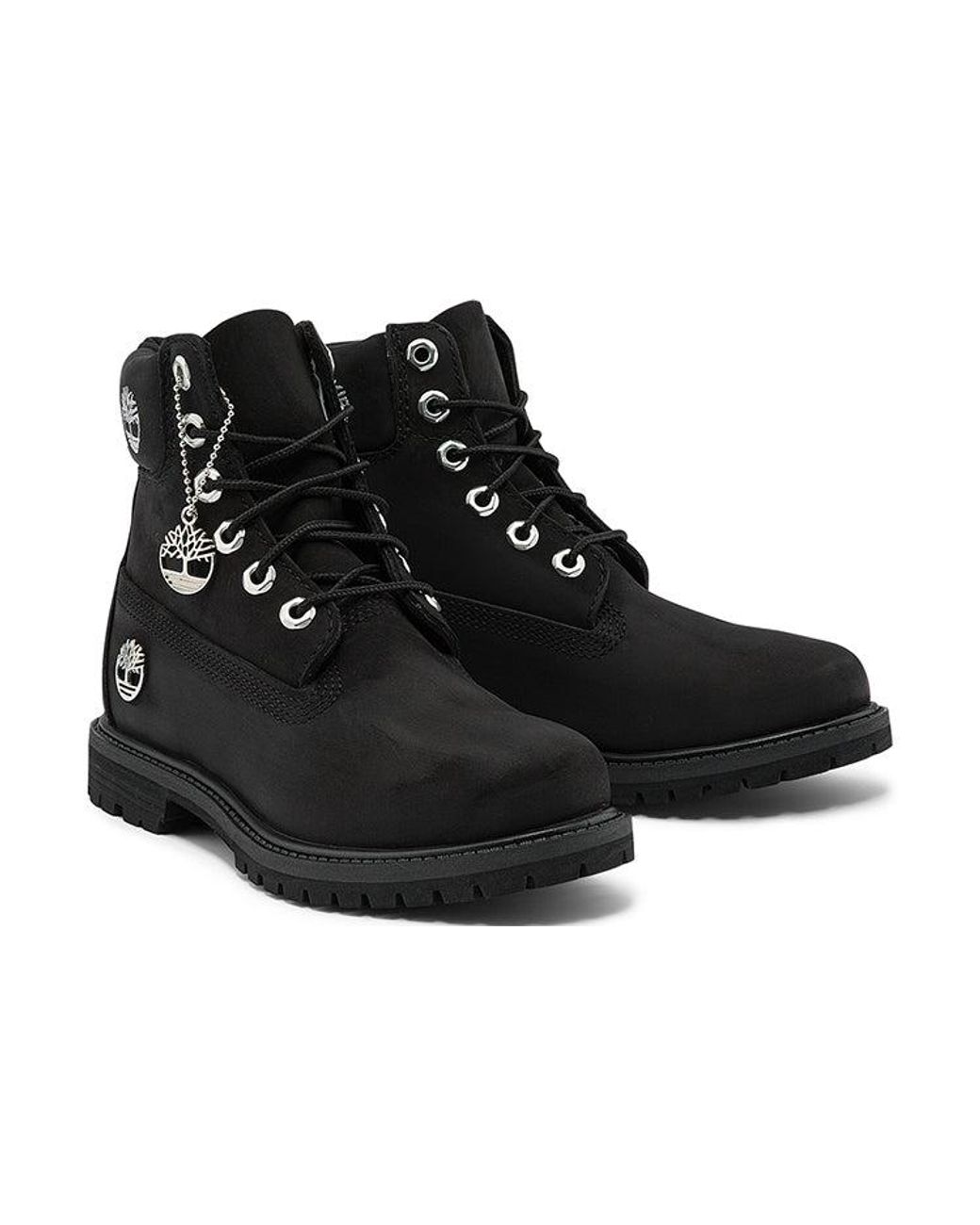 Timberland Black (Wmns) 6 Inch Premium Waterproof Boots Nubuck With Logo'