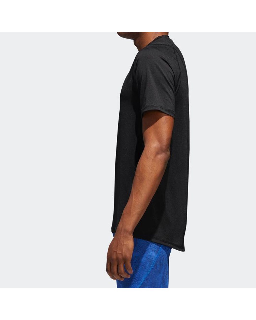 Adidas Black Solid Color Sports Short Sleeve for men