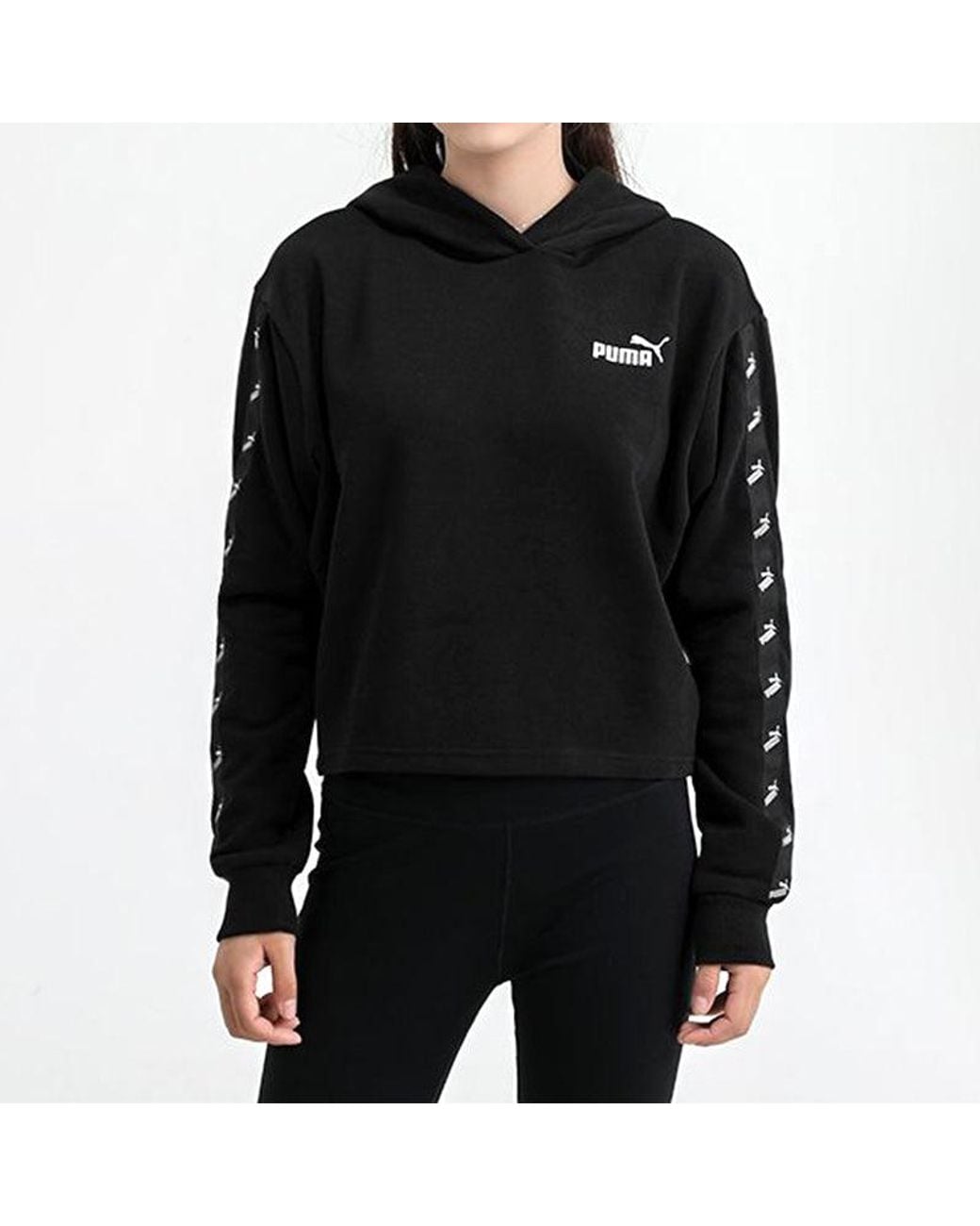 PUMA Black (Wmns) Amplified Cropped Tr Hoodie