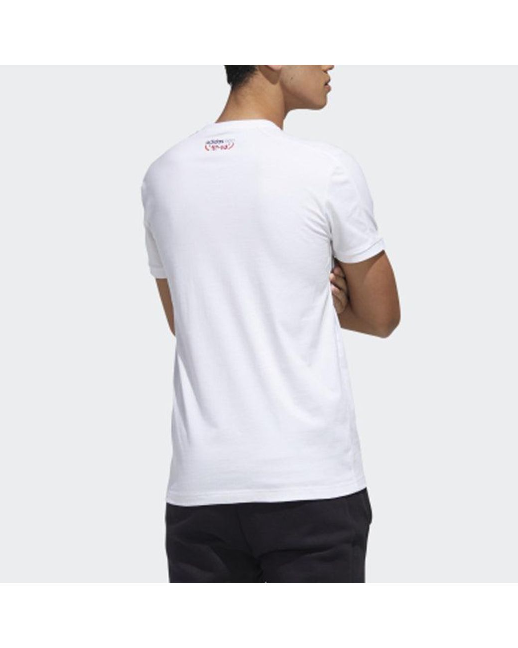 Adidas White Neo Gk Tee4 Round Neck T-Shirt for men