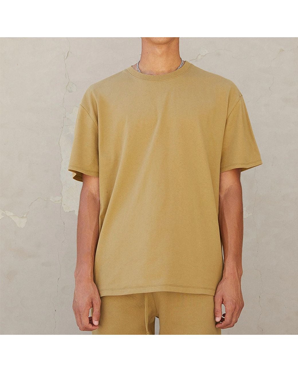 Fear Of God Natural Fw21 Logo Tee 'Amber' for men