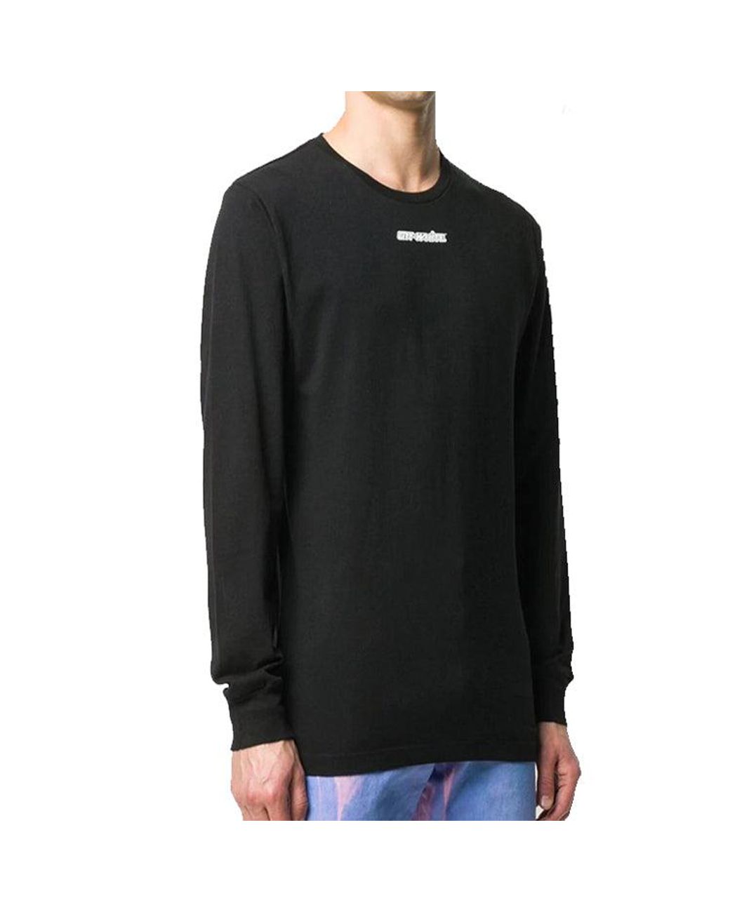 Off-White c/o Virgil Abloh Blue Fw20 Marker Arrows Print Long Sleeve T-Shirt for men