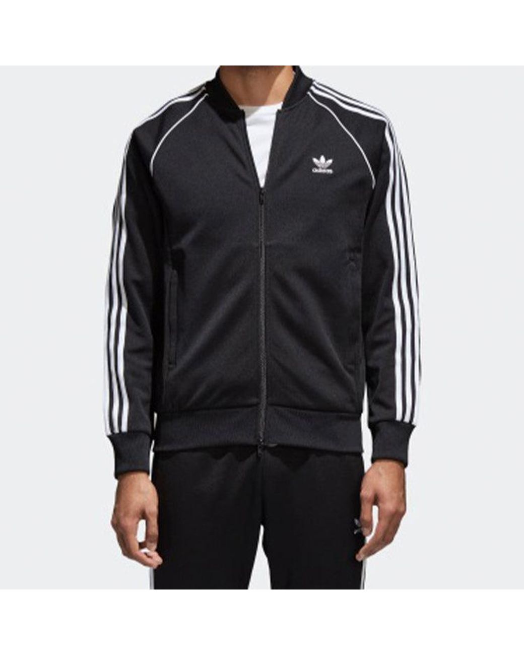 Adidas Blue Originals Track Sports Stand Collar Jacket for men