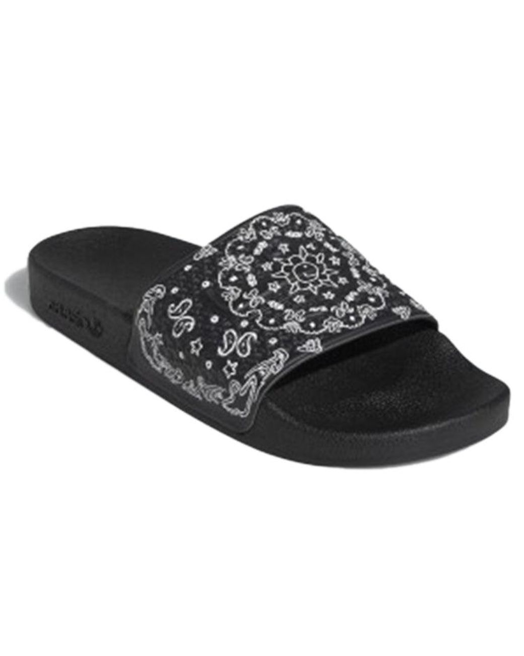 Adidas Black Shmoofoil Slides 'Bandana' for men