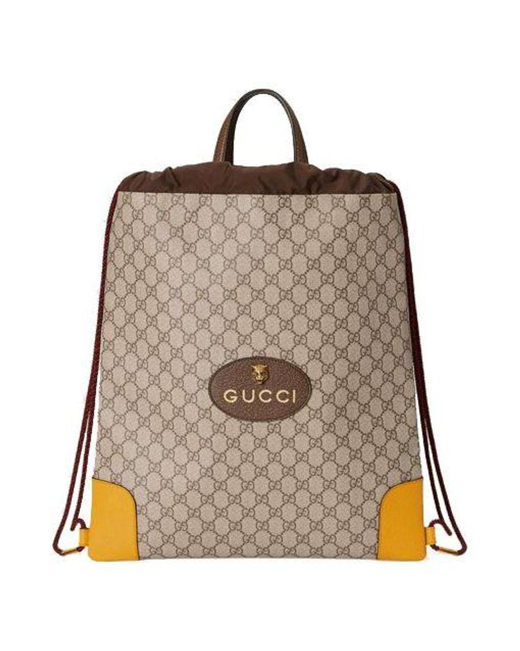 GUCCI Neo Vintage Metallic Tiger Head Logo Stripe Webbing Canvas Backp -  KICKS CREW