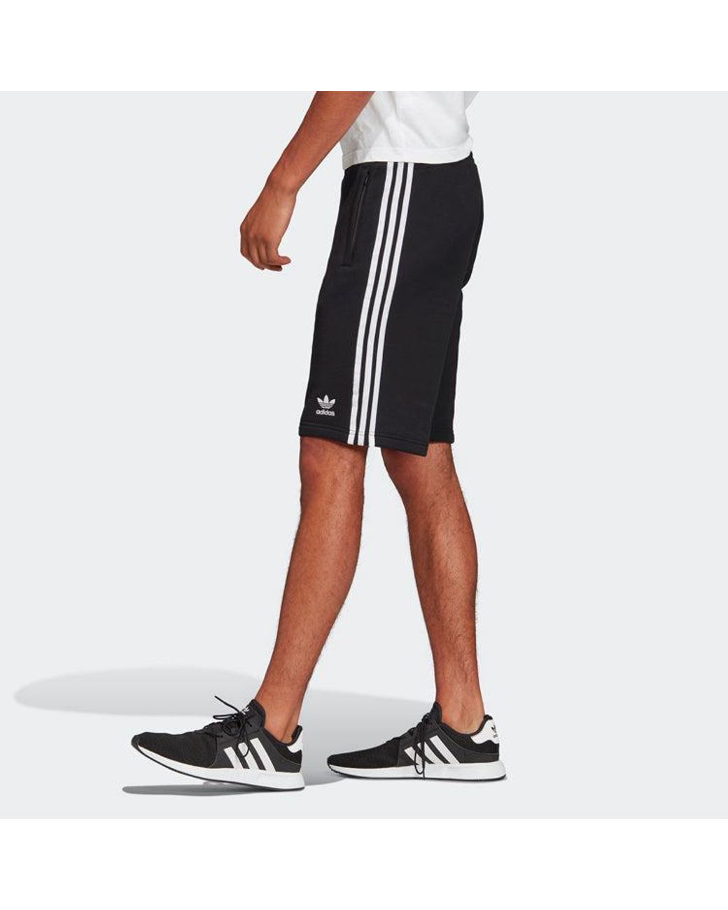 Adidas Black Originals Classic Side Stripe Casual Sports Shorts for men